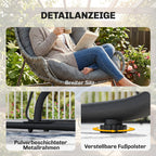 Stilvoller Rattan Gartensessel mit Komfortablem Kissen für den Außenbereich – Grau