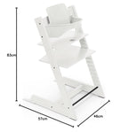 Stokke Tripp Trapp Hochstuhl White mit Baby Set2, Buchenholz, verstellbar 57x46x83 cm