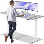 Desktronic HomePro Höhenverstellbarer Schreibtisch Elektrisch – Ergonomischer Steh Sitz Schreibtisch mit Dual Motor, Touchscreen, USB-A & USB-C