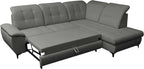 Mirjan24 Ferulk Ecksofa mit Schlaffunktion und Bettkasten – L-Form Schlafsofa 4-Sitzer Wohnzimmer Couch Modern