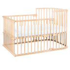 babybay Original Beistellbett aus massivem Buchenholz mit Matratze – Höhenverstellbares mitwachsendes Babybett