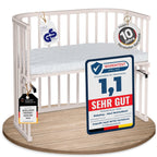 babybay Original Beistellbett aus massivem Buchenholz mit Matratze – Höhenverstellbares mitwachsendes Babybett