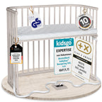 babybay Original Beistellbett aus massivem Buchenholz mit Matratze – Höhenverstellbares mitwachsendes Babybett