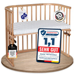 babybay Original Beistellbett aus massivem Buchenholz mit Matratze – Höhenverstellbares mitwachsendes Babybett