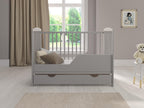 Love For Sleep Babybett 120x60 mit Matratze & Schublade, Höhenverstellbares Kinderbett aus Kiefernholz