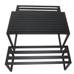 Modernes Gartenset aus Metall – Tisch und 2 Bänke – Schwarz – 4 Personen