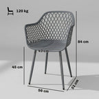 Elegante Gartenstühle im Modernen Design – 4er-Set – Grau