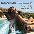 Klappbare Sonnenliege mit Cleverem 2-in-1-Design und Ausziehbarer Fußstütze – Verstellbare Rückenlehne in 5 Positionen – Für Garten & Balkon