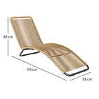 Ergonomische Sonnenliege aus naturfarbenem Polyrattan – Stilvolles S-förmiges Design