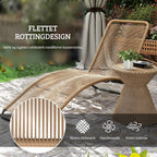 Ergonomische Sonnenliege aus naturfarbenem Polyrattan – Stilvolles S-förmiges Design