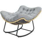 Großer Schaukelnder Lounge-Sessel aus Polyrattan – Dickes Kissen – für Innen und Außen