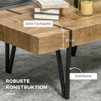 Moderner Couchtisch im Industrial-Stil mit extra starker Tischplatte – 105 x 60 cm