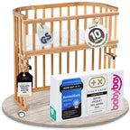 babybay Original Beistellbett aus massivem Buchenholz mit Matratze – Höhenverstellbares mitwachsendes Babybett
