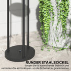 Elegante Solarbetriebene Gartenlampe aus Rattan mit Drei Lampenschirmen