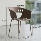 4er-Set Moderne Gartenstühle mit Ergonomischem Design und Armlehnen – Für Balkon und Terrasse