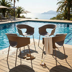 4er-Set Moderne Gartenstühle mit Ergonomischem Design und Armlehnen – Für Balkon und Terrasse