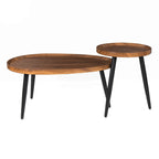 Eleganter 2-in-1 Couchtisch – Rund und Oval